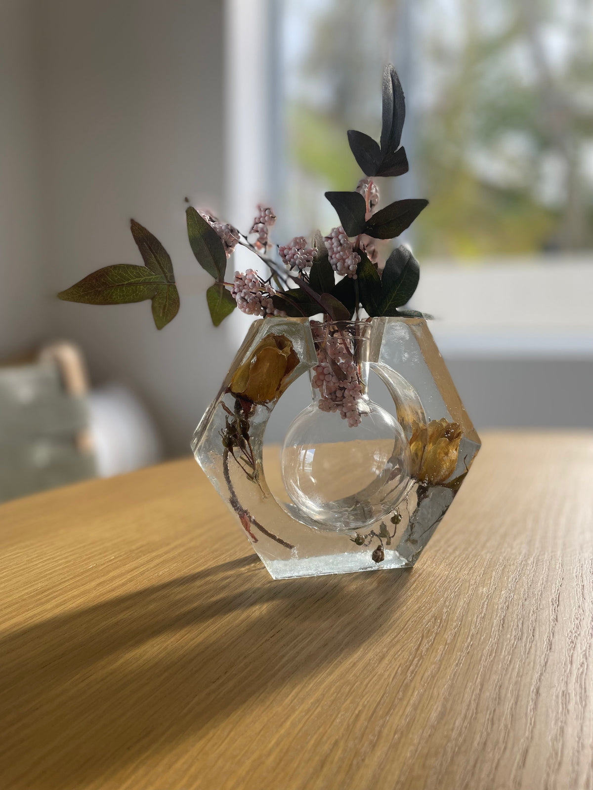 Rose Infused Resin Vases