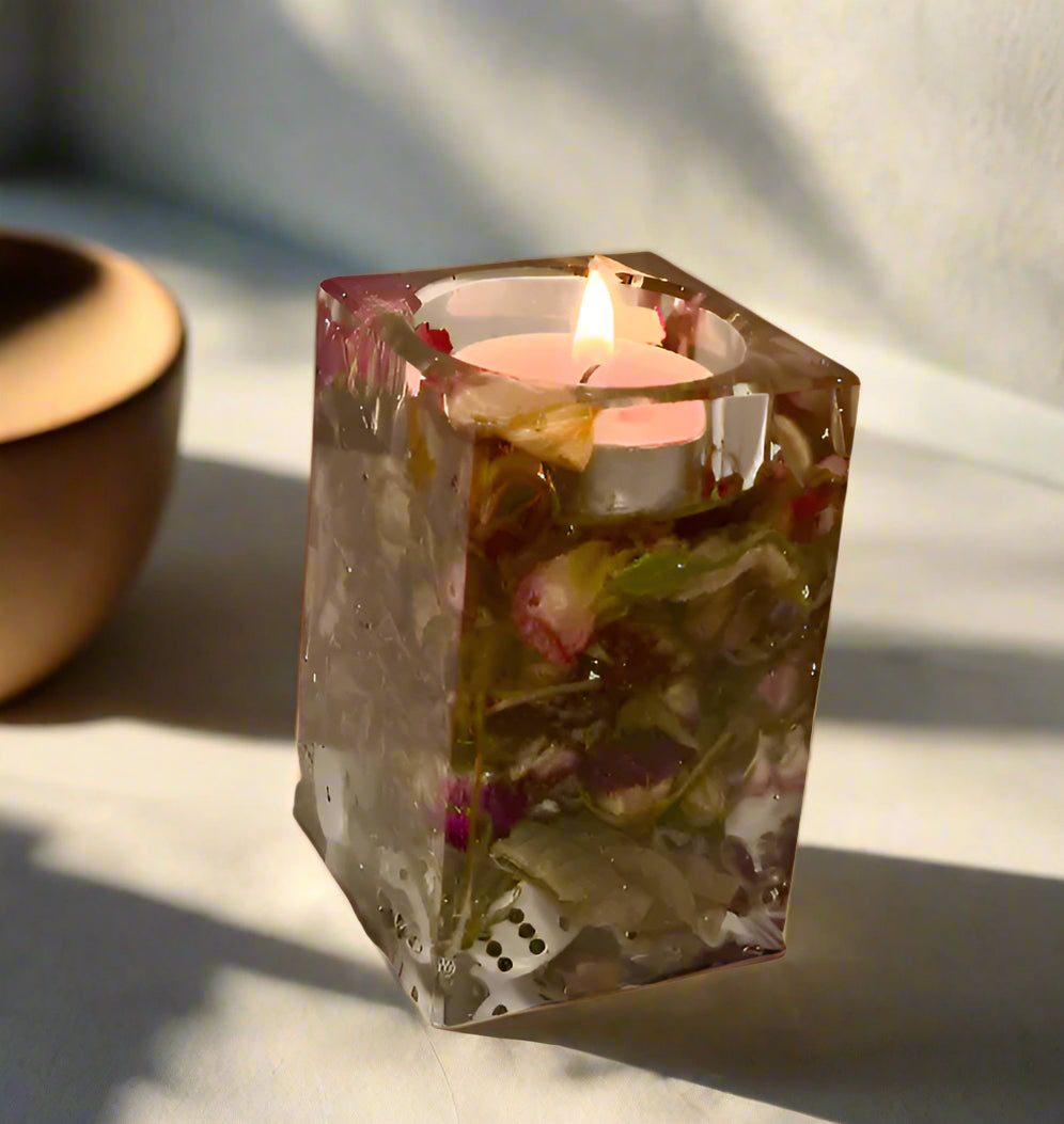 Rose Decorated Tea Light Holders